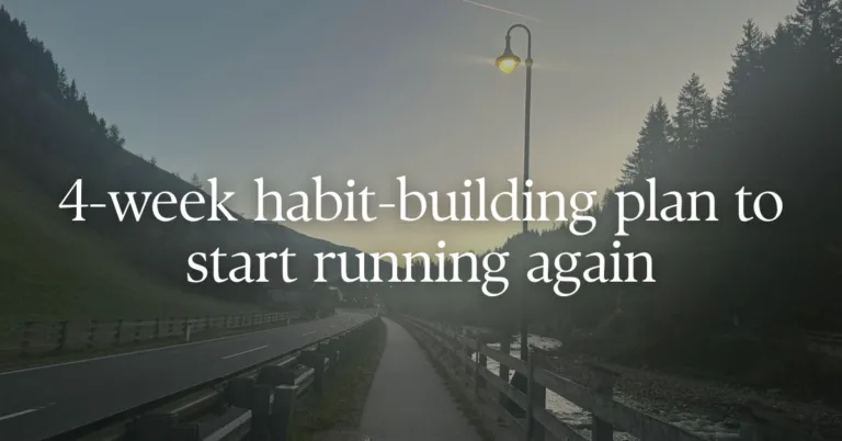 4-week habit-building plan to start running again