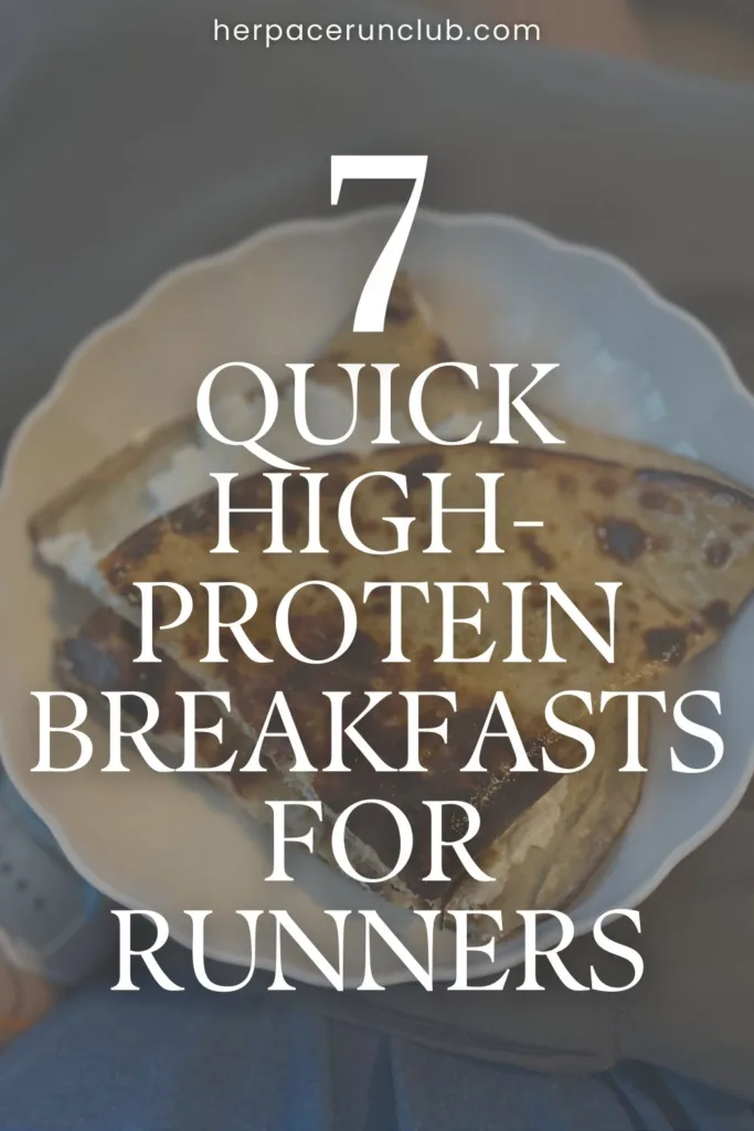 picture of an omelette with a text overlay "7 quick high-protein breakfasts for runners"