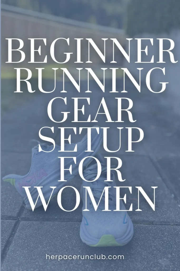 A picture of running shoes with a text overlay "Beginner running gear for women"