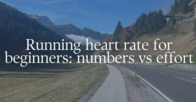 Picture of a running road with a text overlay "Running heart rate for beginners: numbers vs effort"