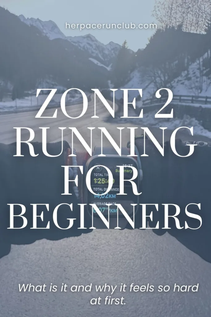 Picture of a running watch with. a text overlay "Zone 2 running for beginners"
