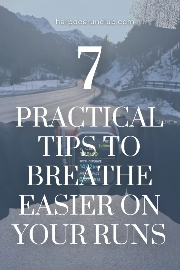 Picture of a running watch with a text overlay How to breathe while running as a beginner 